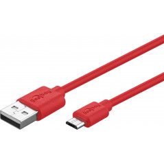 MicroUSB-kabel Goobay röd 1 meter