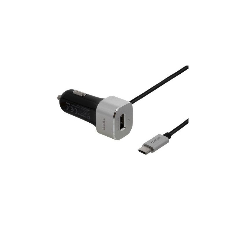 Laddare och kablar - Billaddare med USB-C och USB-port