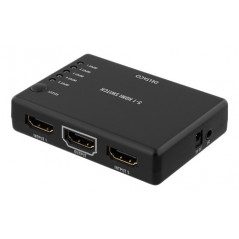 Skärmkabel & skärmadapter - Deltaco HDMI-switch med fjärrkontroll