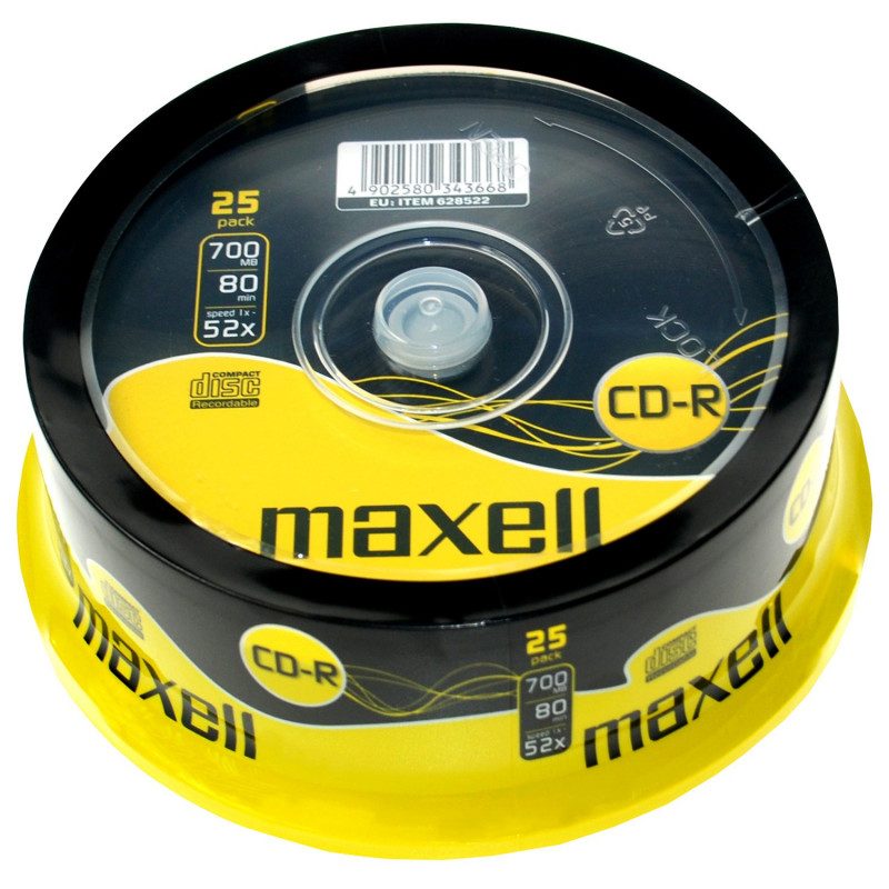 Brännare DVD & Blu-ray - Maxell CD-R 52x 700MB 25-pack