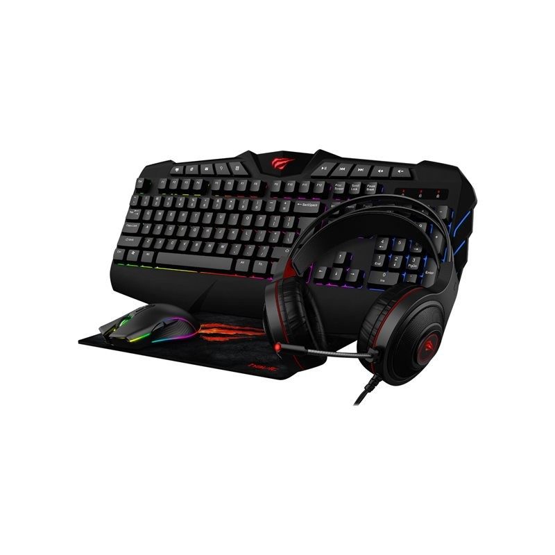 Paket tangentbord & mus gaming - Havit RGB gaming-kit med tangentbord, headset & mus mm