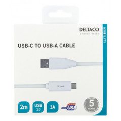 USB-C till USB-kabel 2 meter 3 Ampere