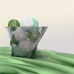 Roliga prylar - Batteridriven LED Slinga i form av 10st bomullsbollar