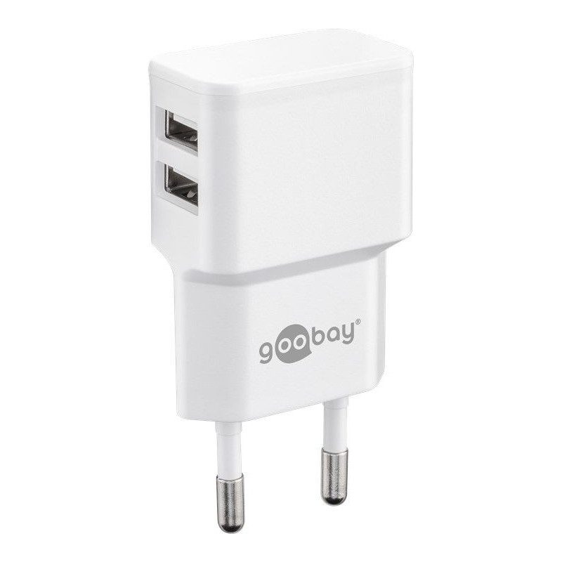 Mobiltillbehör - Goobay strömadapter med 2xUSB med 2.4A