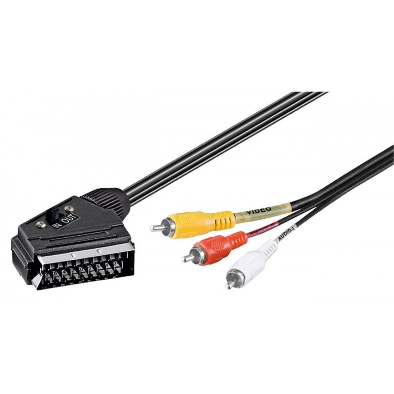TV-tillbehör - SCART till 3xRCA-kabel 2 meter