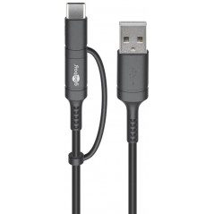 Goobay USB 2.0 till Micro-USB och USB-C med adapter