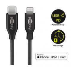 Lightning till USB-C-kabel, svart (2 meter)